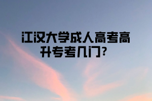 江汉大学成人高考高升专考几门?