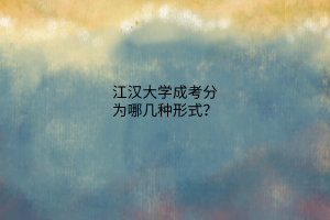 江汉大学成考分为哪几种形式?