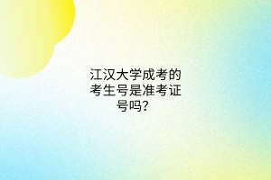 江汉大学成考的考生号是准考证号吗?