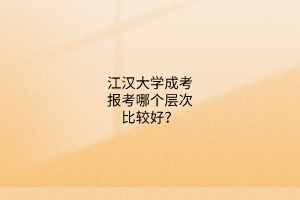 江汉大学成考报考哪个层次比较好?