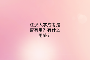 江汉大学成考是否有用?有什么用处?